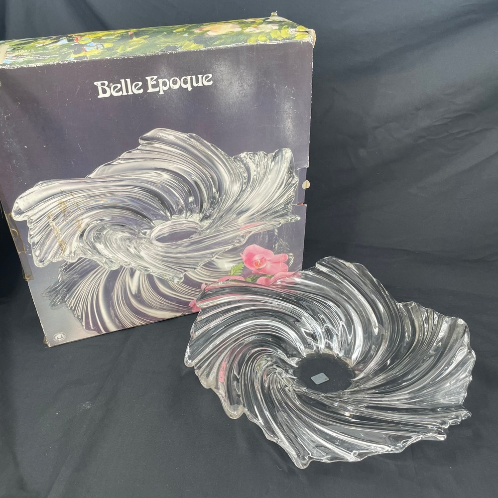 Mikasa Belle Epoque Crystal Swirl Bowl 15 Inch Centerpiece Germany SA 3103/2